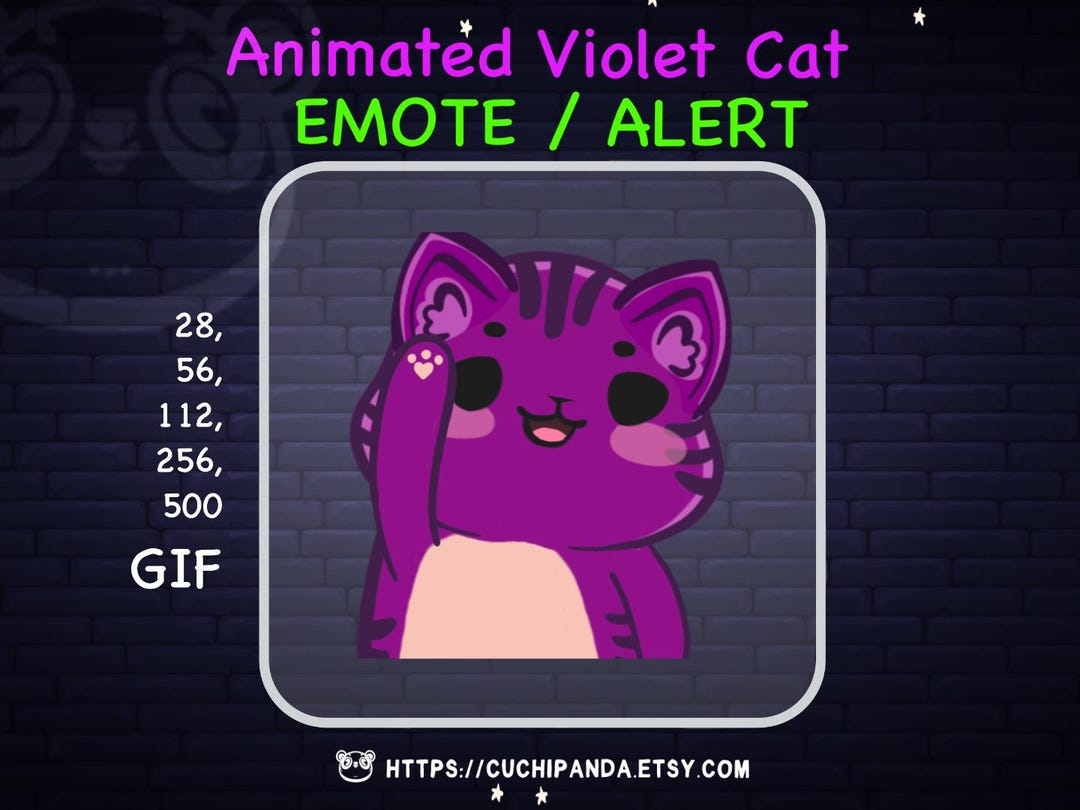 Cat Emote, Hello Animated Emote, Cat Alert, Twitch, Hi Emote - Etsy