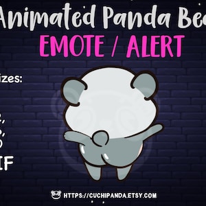 Panda Bear Dance Animated Emote, Twerk emote, Dance Alert, Twitch, Discord, YouTube, Stream, Valentine stream decor
