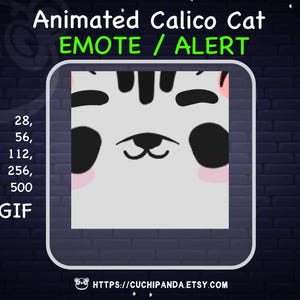 Animated Cat Emote, Calico Cat Alert, Smirk Emote, Eyebrows