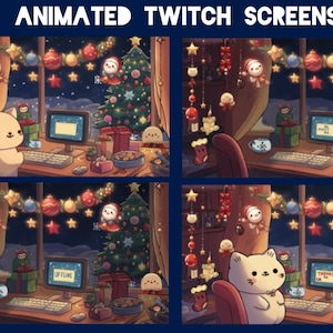 Christmas Twitch Animated Screens: Cozy Lofi Room Overlay