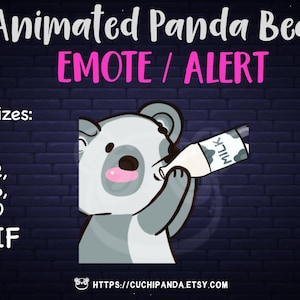 Panda Animated Emote, Panda Bear Drink Milk Alert, Drink Emote