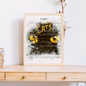 Affiches de comédies musicales The Cats, impression numérique imprimable, affiche du spectacle de Broadway, décoration d'intérieur, cadeau pour, art inspiré de l'aquarelle de comédies musicales de Broadway