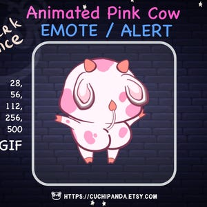 Emote Vache rose, Alerte twerk, Emote danse animé
