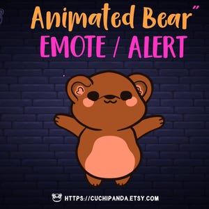 Bear Dance Animated Emote, Heart emote, love Alert, Twitch, Discord, YouTube, Stream, Valentine stream decor