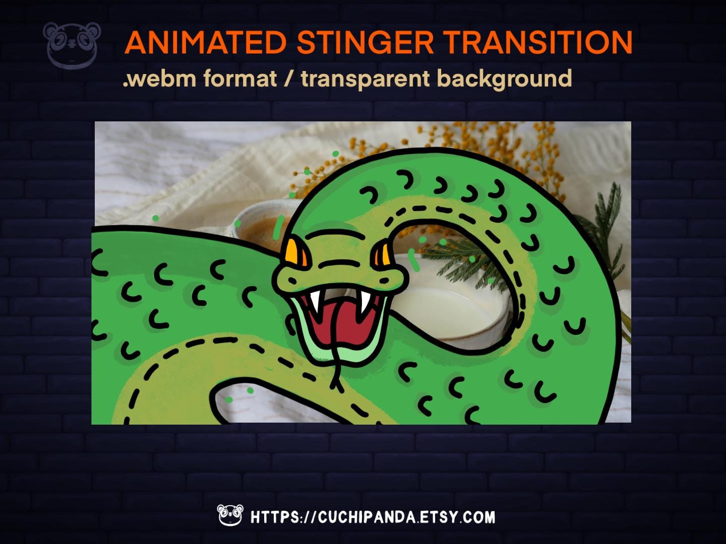 Snake Stinger Transition: Animated Stream Overlay for Twitch - Etsy