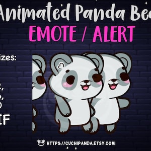 Animated Panda Emote, Raid Alert, Panda Bear Run Emote Twitch, Stream
