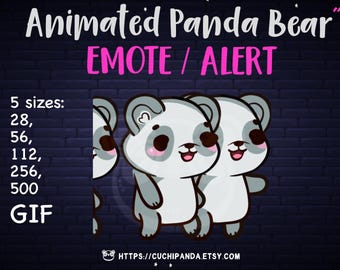 Geanimeerde Panda-emote: Raid Alert voor Twitch Stream