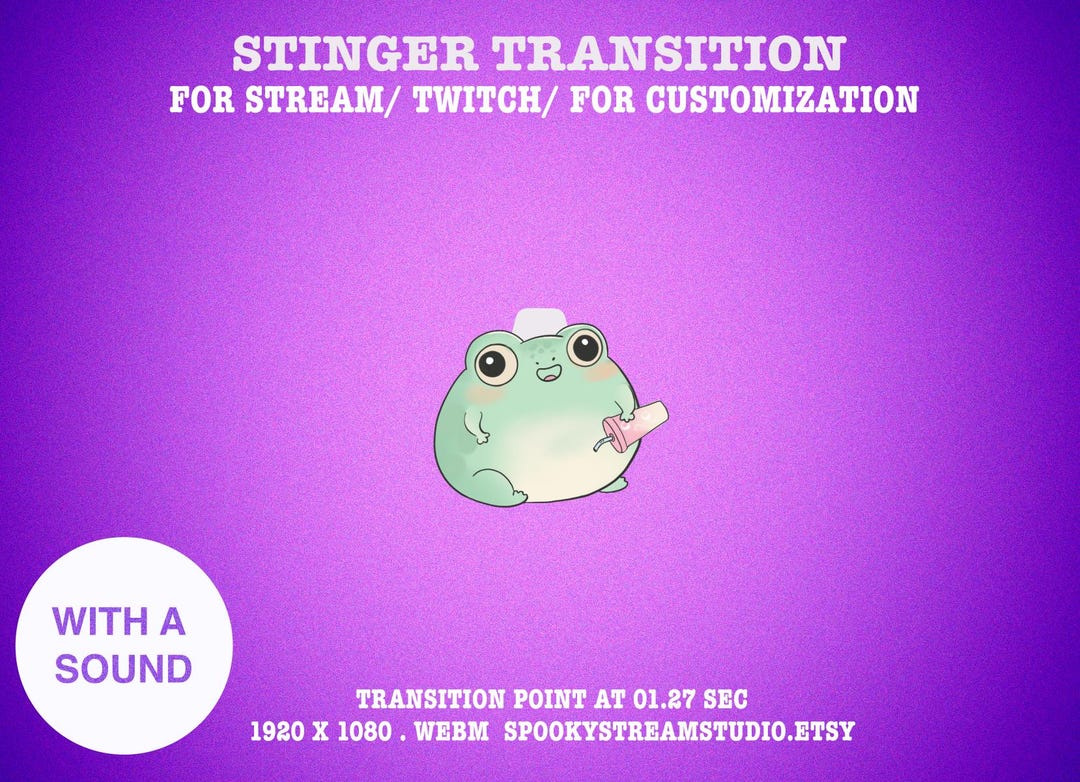 Vtuber Rana Transición de transmisión animada de rana: Superposición de Twitch de ...