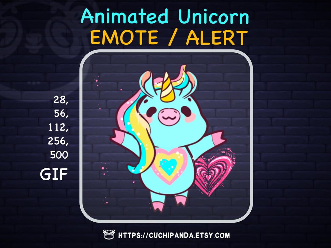 Unicorn Dance Animated Emote, Unicorn Alert, Love Alert, Twitch ...