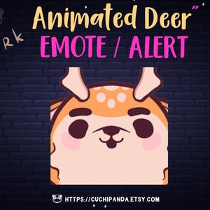 Animated Deer Emote, Alert, Smirk Emote, Eyebrows, Funny Kawaii for Twitch, Discord, YouTube, Stream