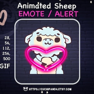 Animated Sheep Emote, Heart emote, love Alert