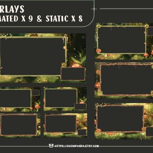 Animierte Twitch Overlays, Frog Stream, Froggy Forest Aesthetic, Grün Theme/Overlay Pack