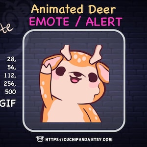 Deer Emote, Hello Animated Emote, Deer Alert, Twitch, Hi Emote