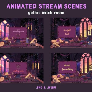Animated Gothic Witch Stream Screens: Halloween Fantasy Castle (Webm)