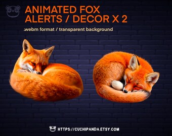 Animerad Sleeping Fox Twitch Stream-dekoration (Webm)