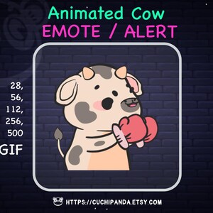 Cow emote, Cow alert, Animated Punch Emote