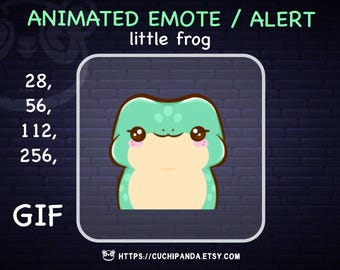 Animated Frog Emote, Nodding His Head, Chibi Froggy Kawaii for Twitch, Discord, YouTube