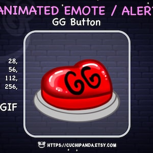 Animated GG Emote, GG Button Alert, Twitch, Stream