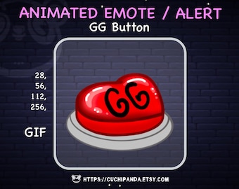 Animated GG Emote, GG Button Alert, Twitch, Stream