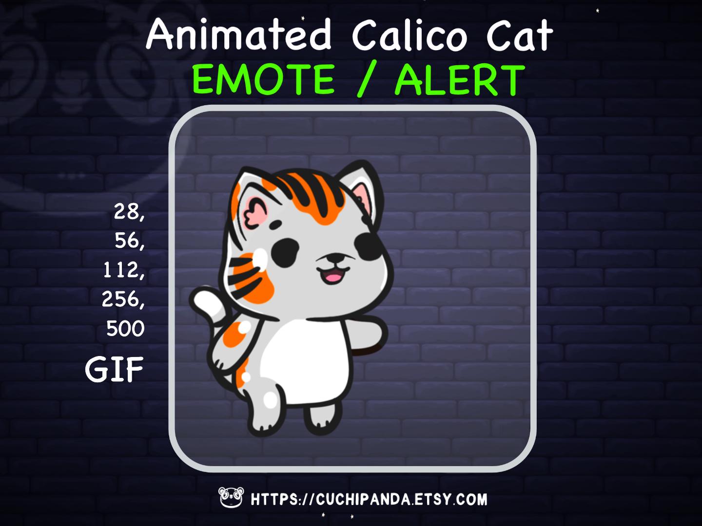Animated Calico Cat Emote: Raid Alert, Run (digital Download) - Etsy