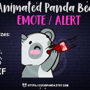 Panda Animated Emote, Panda Bear Drink Alert, Drink Emote