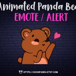 Animated  Bear Emote, kiss Alert, Brown Bear, Twitch, Discord, YouTube, Stream, Valentines decor