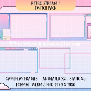 Twitch Retro Computer Overlay, Animated and Static Stream Gameplay frames, Gaming Room with alien , UFO, Stinger Transition, OBS, Streamlabs