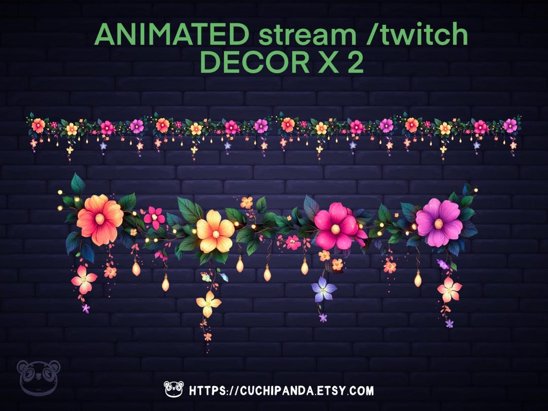 Flower Streaming Ribbon Floral Animated Stream Decor: Flowers Twitch Overlay (webm) - Etsy