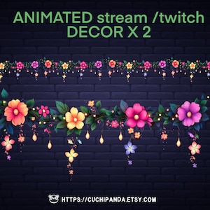 Flowers Twitch Animated Decor, Floral spring Stream Decor, gameroom Decoration, Petals, Vtuber, Ambiance, Streaming Assets for streamers