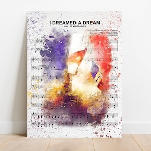 Affiche musicale Les Misérables, cadeau d'art mural, affiche numérique éditable, Broadway, HSH