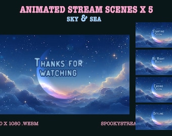 Sky Animated Twitch Stream Overlay Scenes