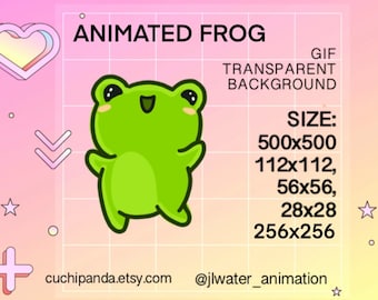 Geanimeerde Twitch-emote, Twirl Frog, Cute Froggy (alleen digitaal)