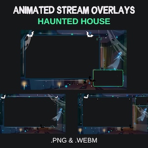 Animated Twitch Stream, Vtuber Overlays, Halloween Spooky Stream, Haunted House Aesthetic, Ghost Stream Theme / Overlay Pack
