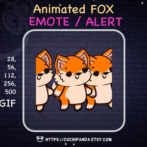 Animated Fox Emote, Raid Alert, Run Emote Twitch, Stream