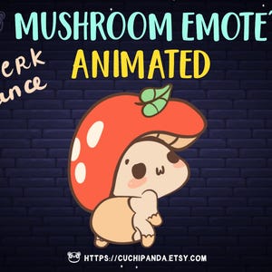 Mushroom Twerk Animated Emote, Dance emote, Dance Alert, Twitch, Discord, YouTube, Stream, stream decor