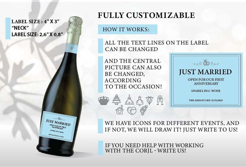 Personalized Prosecco Champagne Lamarca Inspired Label, Rosé Custom