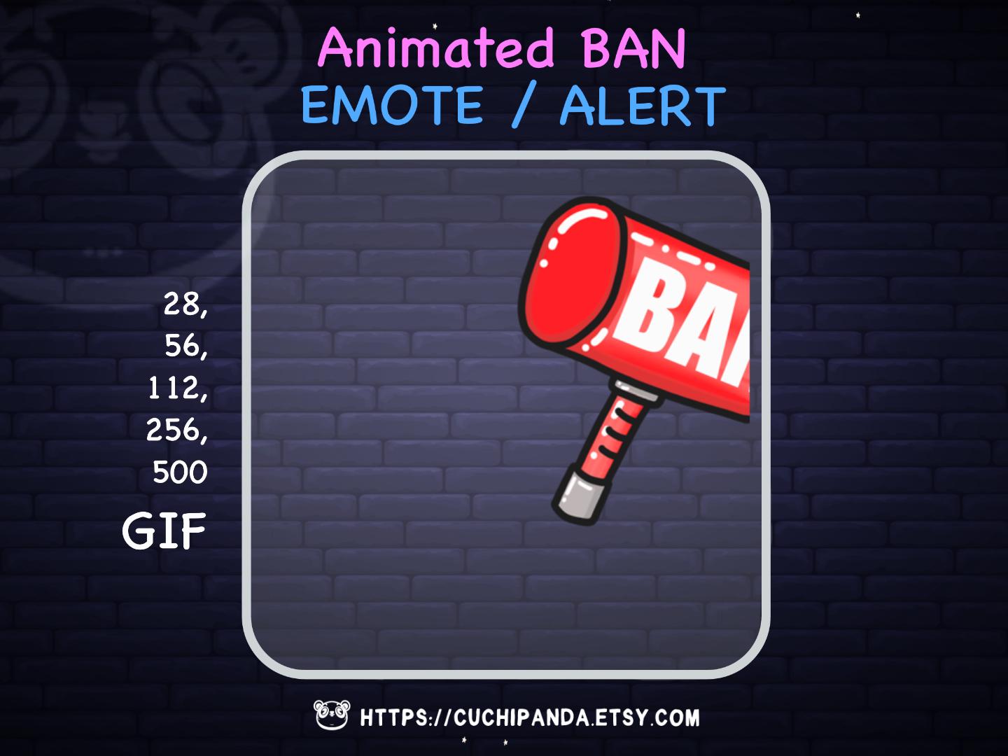 Animated Ban Emote, Ban Alert, Twitch, Stream - Etsy