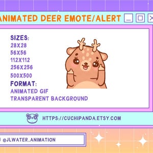 Animated Deer Emote, Middle Finger Emote, Kawaii for Twitch, Discord, YouTube, Stream