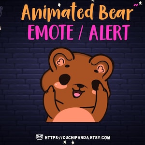 Animated Bear Emote, Middle Finger Emote, Kawaii for Twitch, Discord, YouTube, Stream
