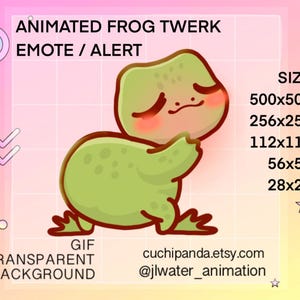 Animated Frog Twerk Emote Alert, Dance Emoji, Kawaii for Twitch, Discord, YouTube