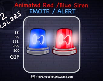 Animerad röd/blå siren-emote: Twitch Streamer-varning (digital nedladdning)