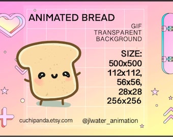 Animated Twitch Emote, Dancing Bread Toast (Digital Download)