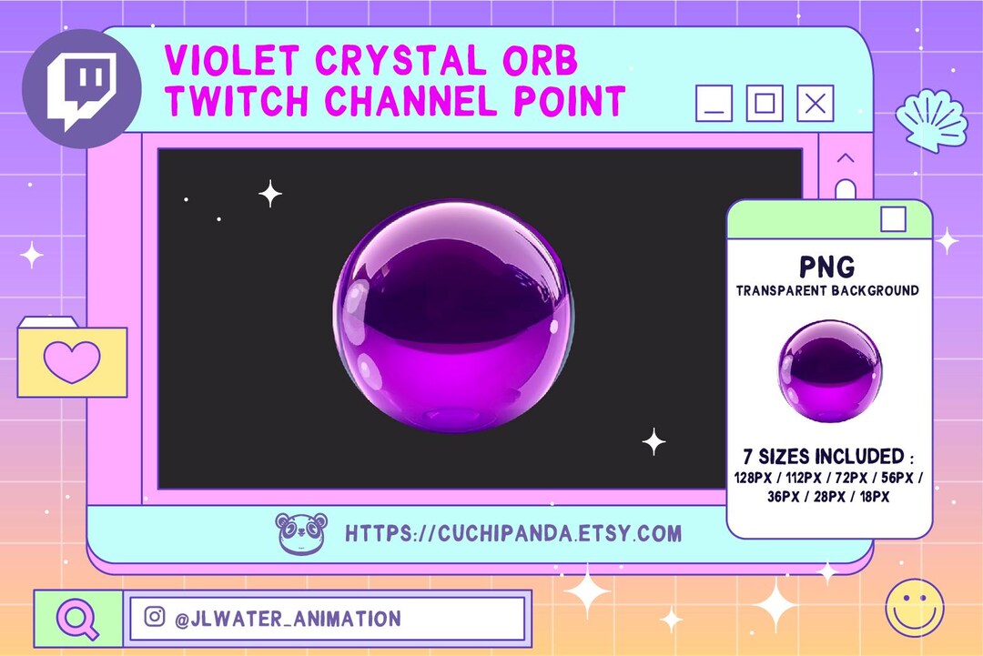 Dark Purple Crystal Ball Twitch Emote: Orb Channel Point (PNG) - Etsy
