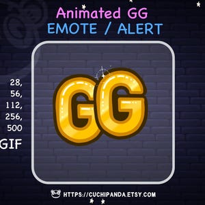 Animated GG Emote, GG Alert, Twitch, Stream