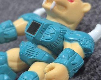 1987 Hasbro Battle Beasts Sabre Sword Tiger Action Figure #50 with Working Heat "Rub" Element Faction Wood