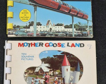 1960s Mini Postcard Lot Souvenir Books Dutch Wonderland & Mother Goose Land, Lake George NY, Lancaster Pennsylvania