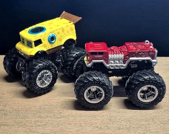Hot Wheels Lot SpongeBob Monster Truck & 5 Alarm Fire Truck Engine #19 Engine Nickelodeon SquarePants