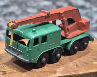 Camión grúa de 8 ruedas Matchbox Lesney n.° 30, década de 1960, serie I-75, brazo de grúa giratorio Faun