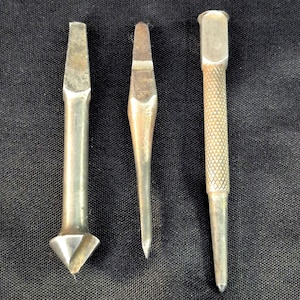 Vintage Woodworking Lot of Tools Bit Brace Snail Countersink Bit, Gimlet/Reamer & Mechanic Brand Center Punch/Scribe Old Carpenter Set