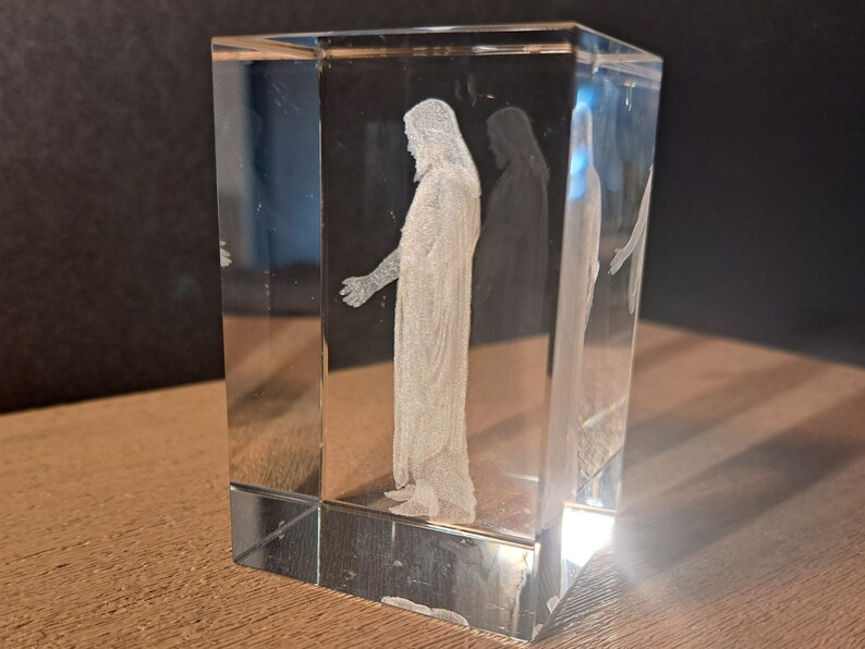 Jesus Hologram 3D Art Photo Crystal Gift Christ Art Etched Gift ...